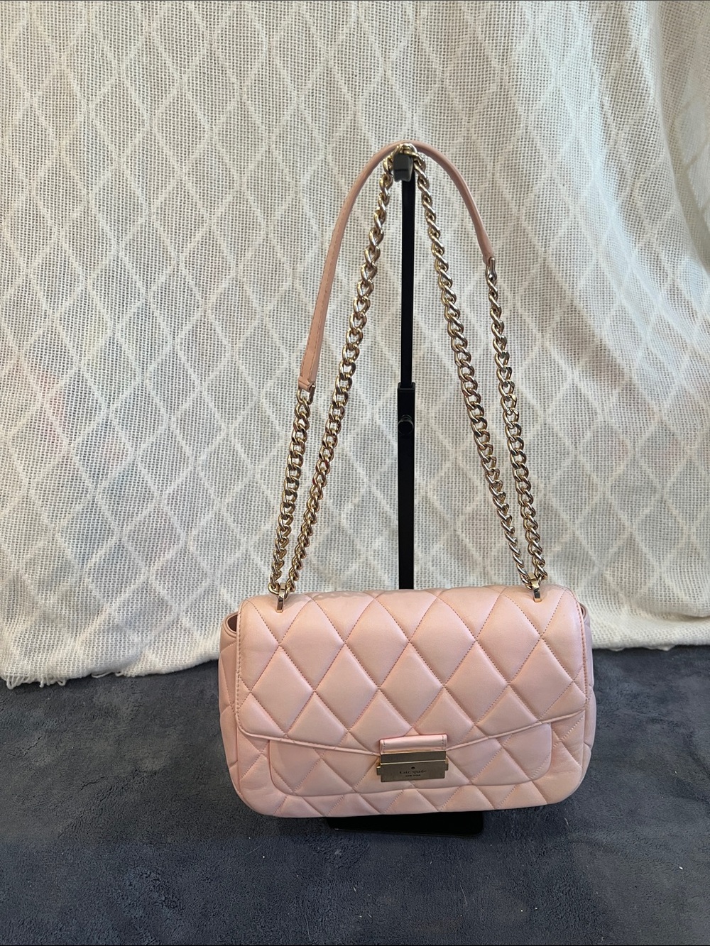 kate spade Quilted Pale Pink Chain-Handle Shoulder Bag